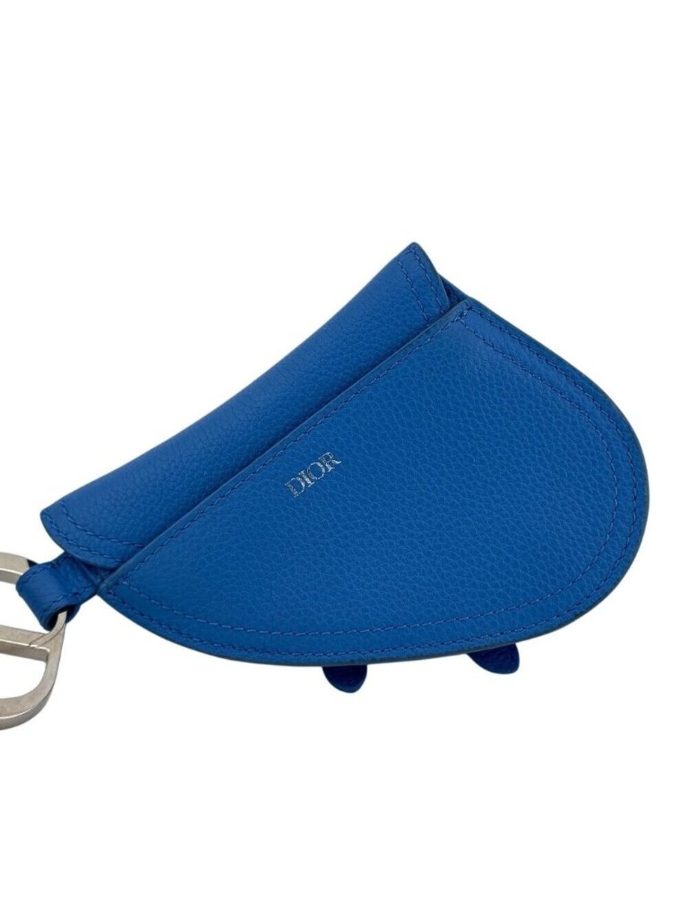 Dior Saddle Pouch Leather Coin Purse Blue